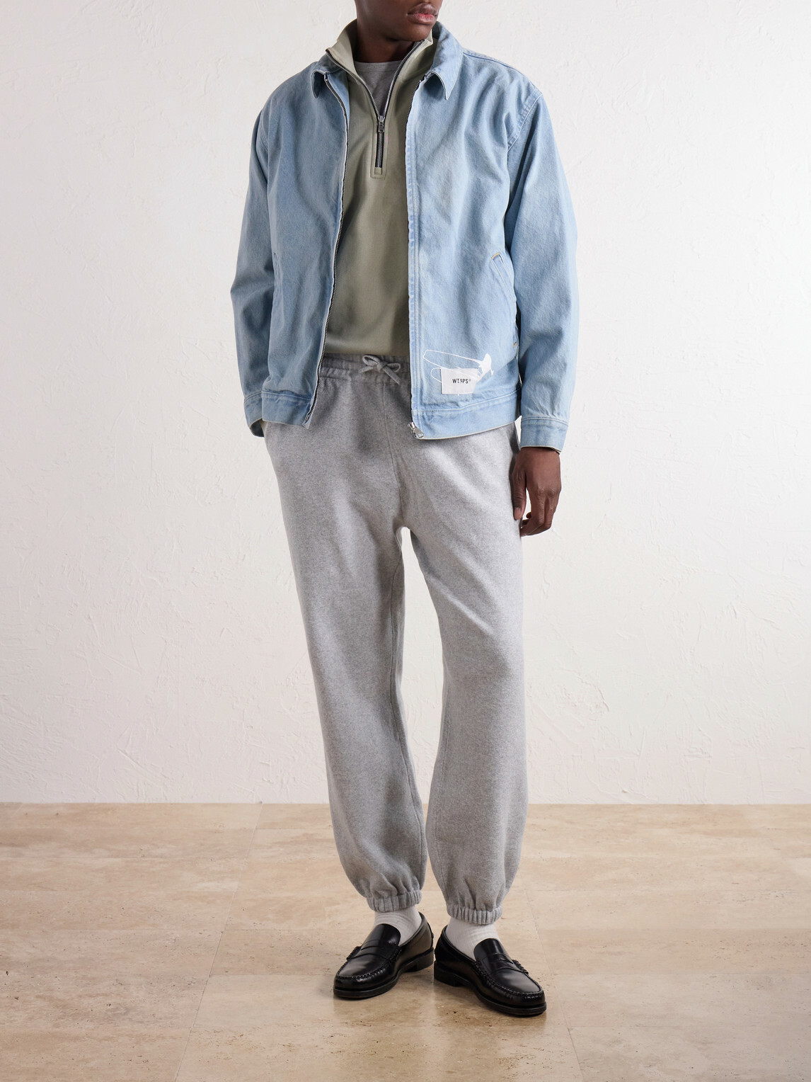 WTAPS - Tapered Logo-Embroidered Cotton-Blend Jersey Sweatpants - Gray