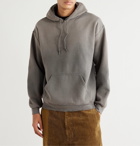 Sasquatchfabrix. - Distressed Printed Fleece-Back Cotton-Blend Jersey Hoodie - Gray