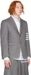 Thom Browne Grey Cotton 4-Bar Blazer