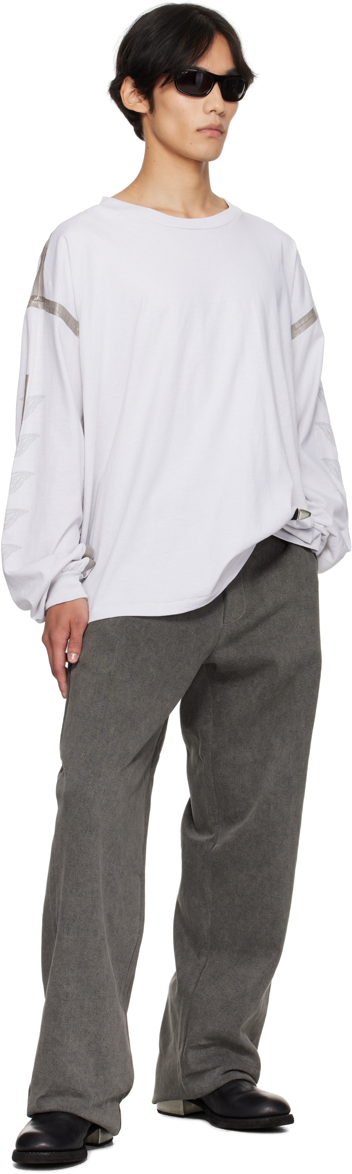 ALEXANDER DIGENOVA Off-White Taped Seam Long Sleeve T-shirt
