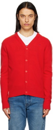 AMI Paris Red Ami de Cœur Cardigan