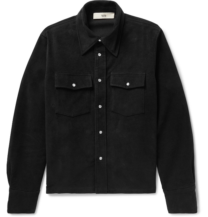 Photo: Séfr - Matsy Cotton-Moleskin Shirt Jacket - Black