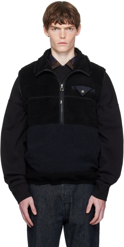 Photo: Toga Virilis Black Wool Jersey Vest