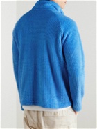 66 North - Hrannar Logo-Appliquéd Waffle-Knit Polartec® Alpha® Half-Zip Sweatshirt - Blue