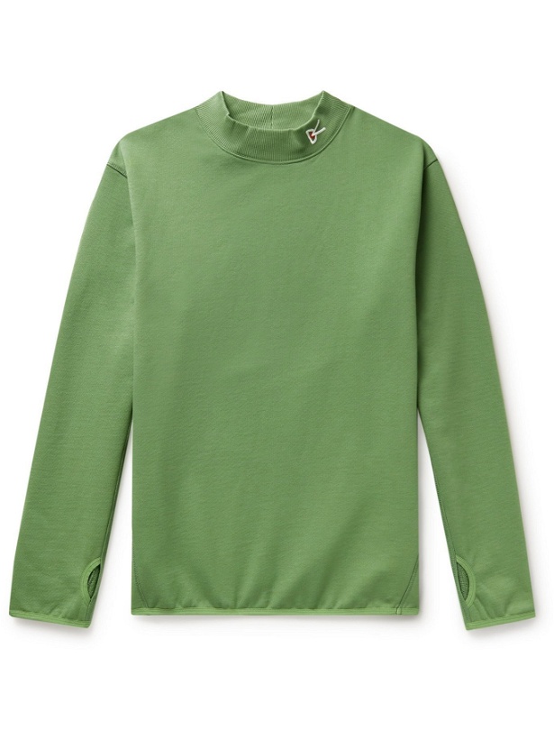 Photo: DISTRICT VISION - Hiei Logo-Embroidered Loopback Cotton-Jersey Sweatshirt - Green