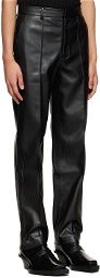 CALVINLUO Black Faux-Leather Pants
