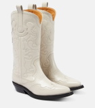 Ganni Embroidered leather cowboy boots