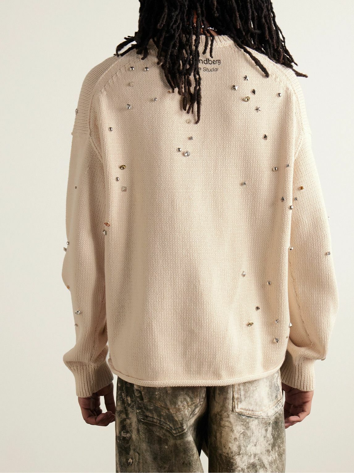 Acne Studios - Katch Jacquard-Knit Wool and Cotton-Blend Sweater - Pink  Acne Studios