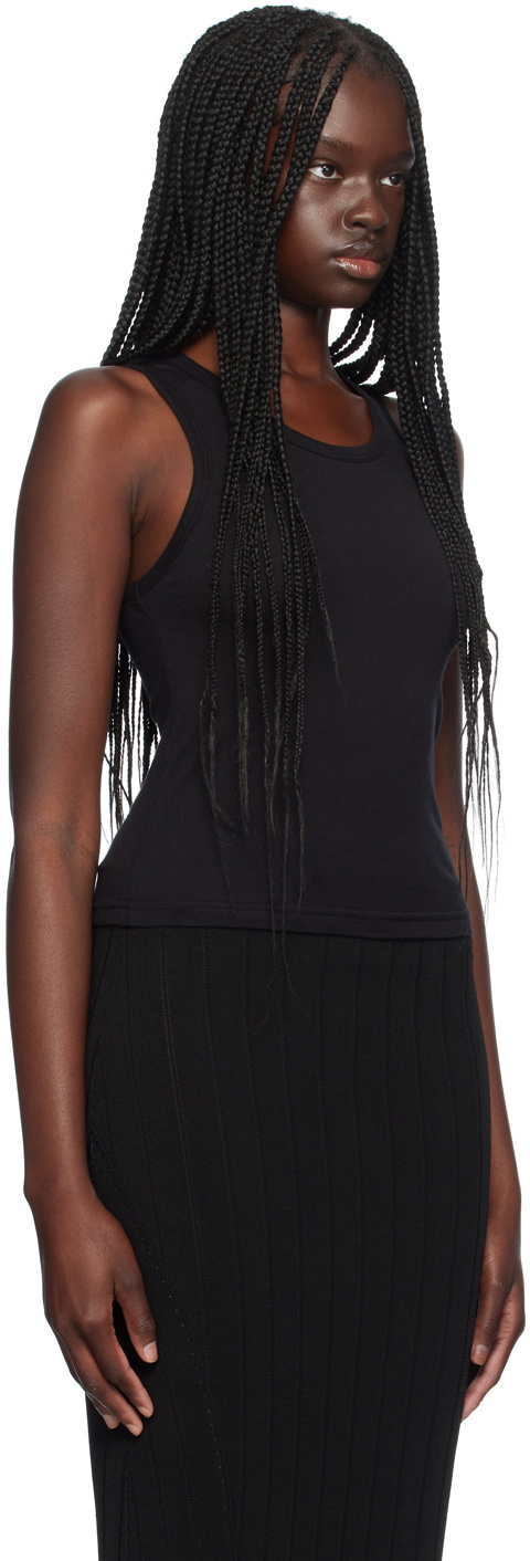 ÉTERNE Black Fitted Tank Top
