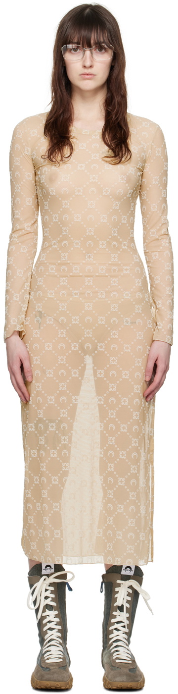 marine serre midi dress Marine Serre Regenerated Draped Midi Dress