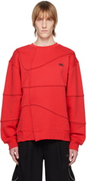 ADER error Red Paneled Sweatshirt