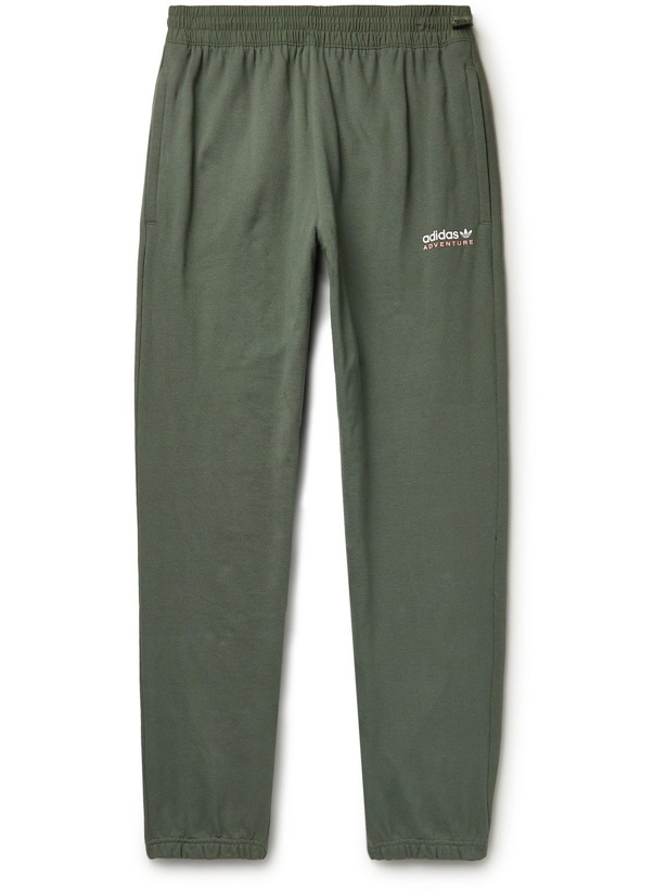 Photo: adidas Originals - Tapered Logo-Print Cotton-Jersey Sweatpants - Green
