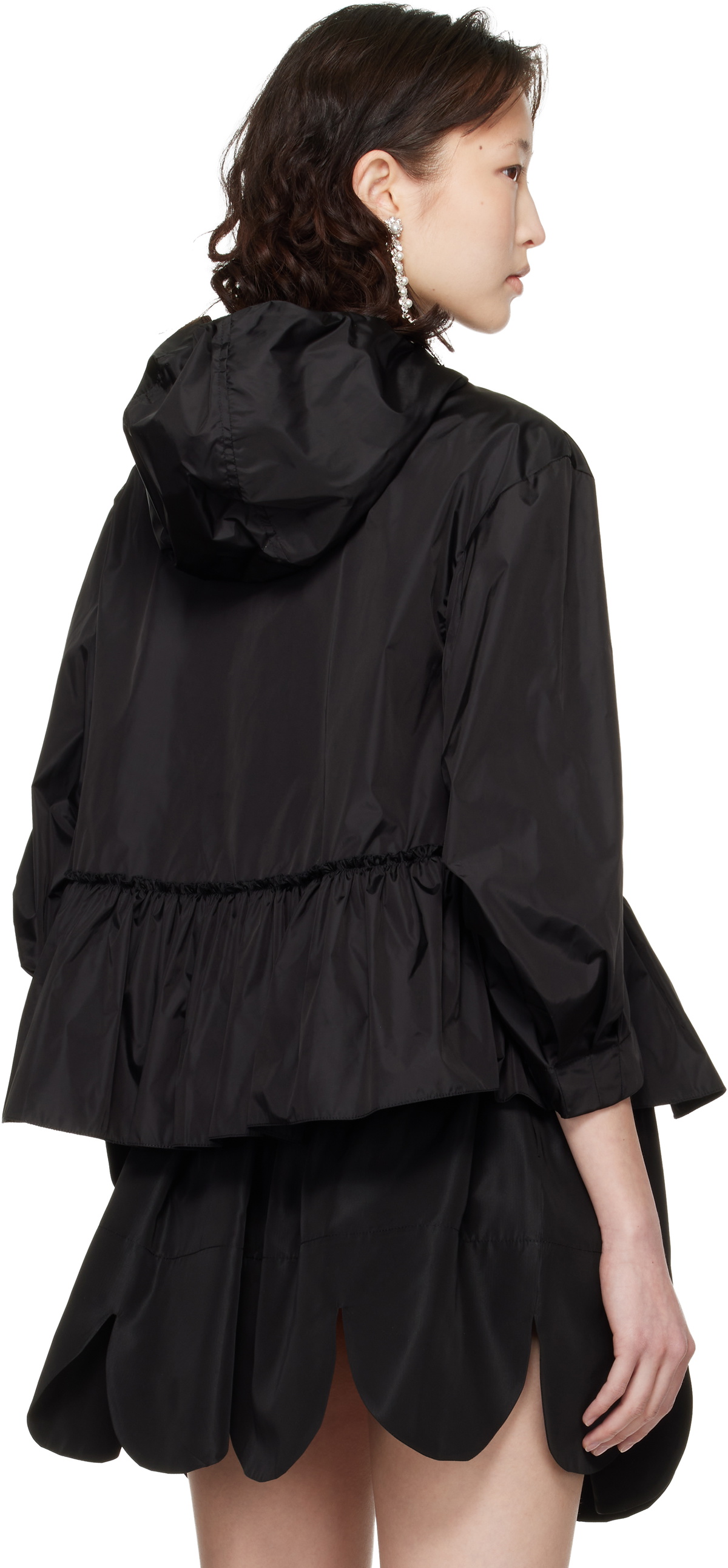 Simone Rocha Black Ruffle Frill Peplum Jacket