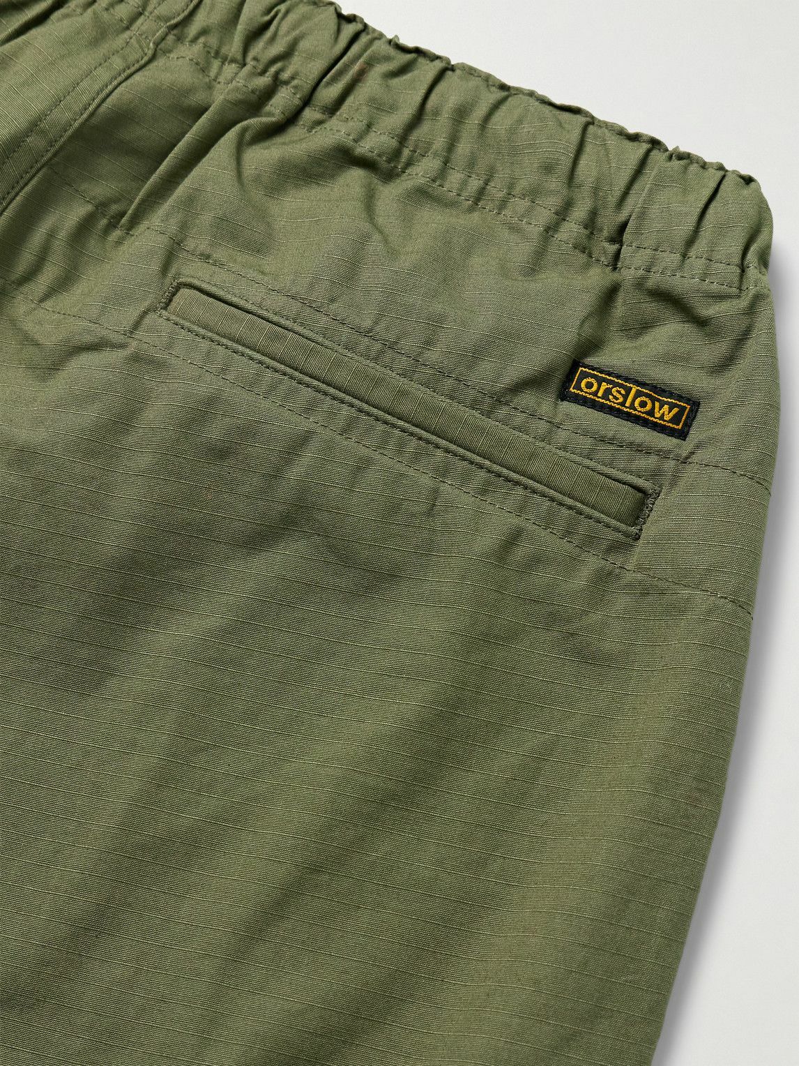 OrSlow - New Yorker Straight-Leg Cotton-Ripstop Drawstring Trousers - Green