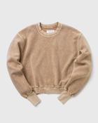 Les Tien Crop Crew Brown Sweatshirts