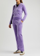 Juicy Couture Del Ray Logo Velour Sweatpants Violet