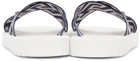 Versace Navy & White Nastro Greca Sandals