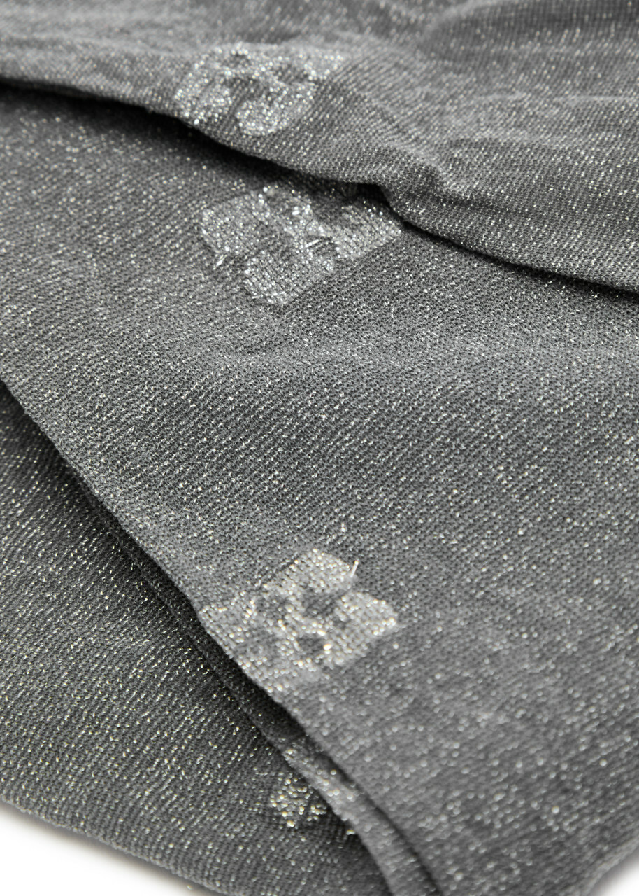 Ganni Metallic Butterfly Logo-jacquard Tights Silver