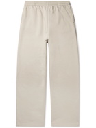 BALENCIAGA - Wide-Leg Fleece-Back Organic Cotton-Jersey Sweatpants - Neutrals