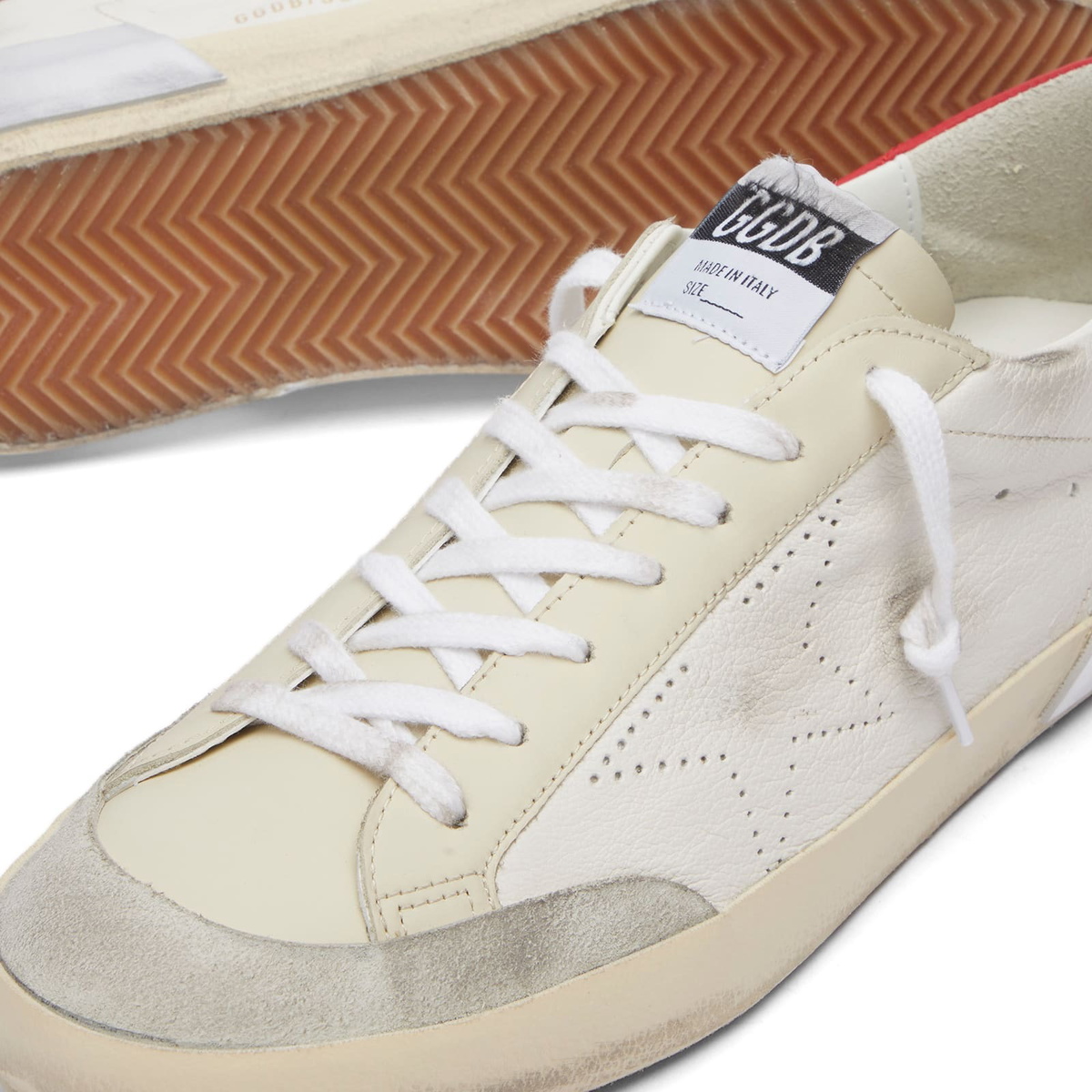Golden Goose Men's Super Star Leather Sneaker in White/Ivory