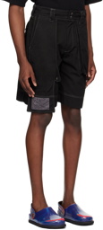 YAKU Black 7-Poc Denim Shorts
