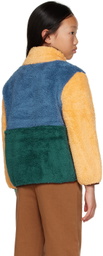 TINYCOTTONS Kids Blue & Yellow Color Block Jacket