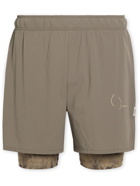 REIGNING CHAMP - Ryan Willms Layered Ripstop and Stretch-Jersey Shorts - Brown