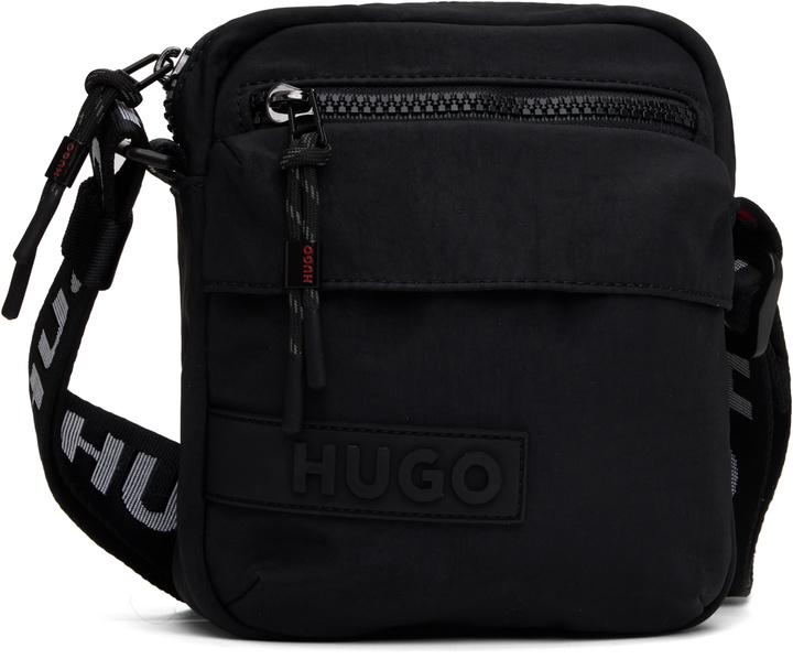 Photo: Hugo Black Recycled Nylon Canvas Messenger Bag