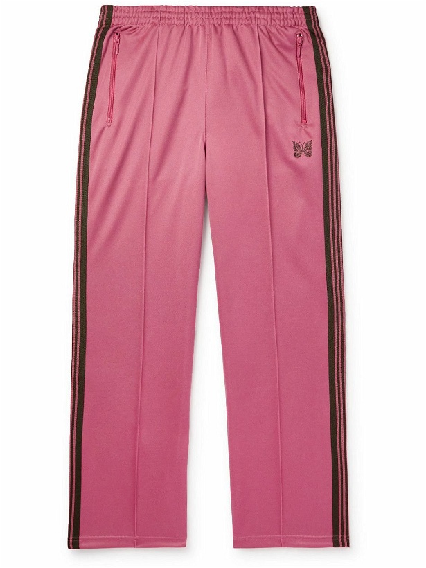 Photo: Needles - Straight-Leg Webbing-Trimmed Tech-Jersey Track Pants - Pink