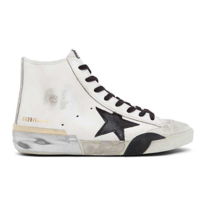 Photo: Golden Goose White and Black Francy Sneakers