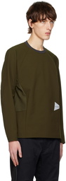 and wander Khaki Paneled Long Sleeve T-Shirt