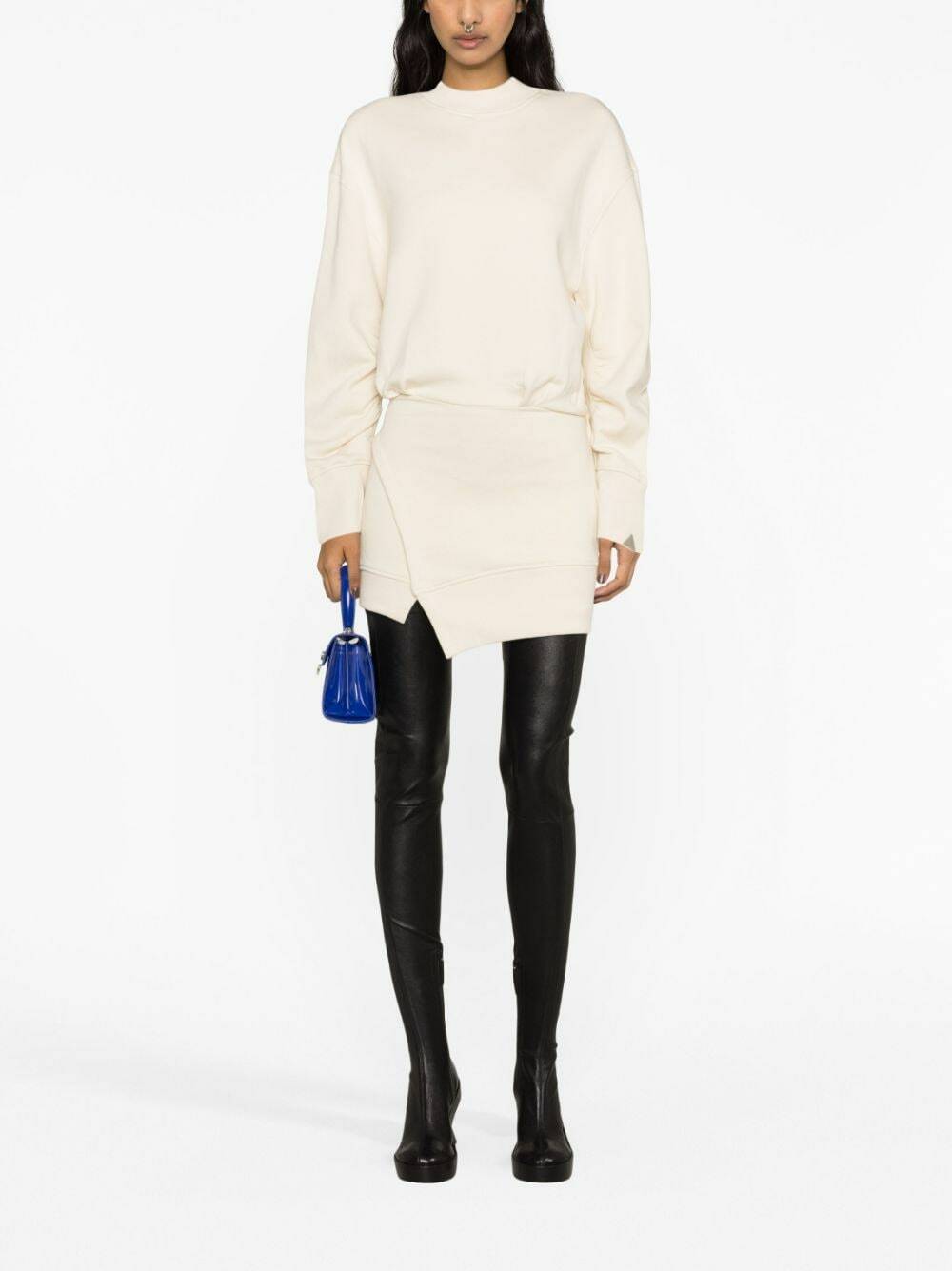 ワンピース THE ATTICO AMERICAN FLEECE MINI DRESS THE ATTICO Long Sleeve Fleece Mini Dress in Melange Grey | FWRD