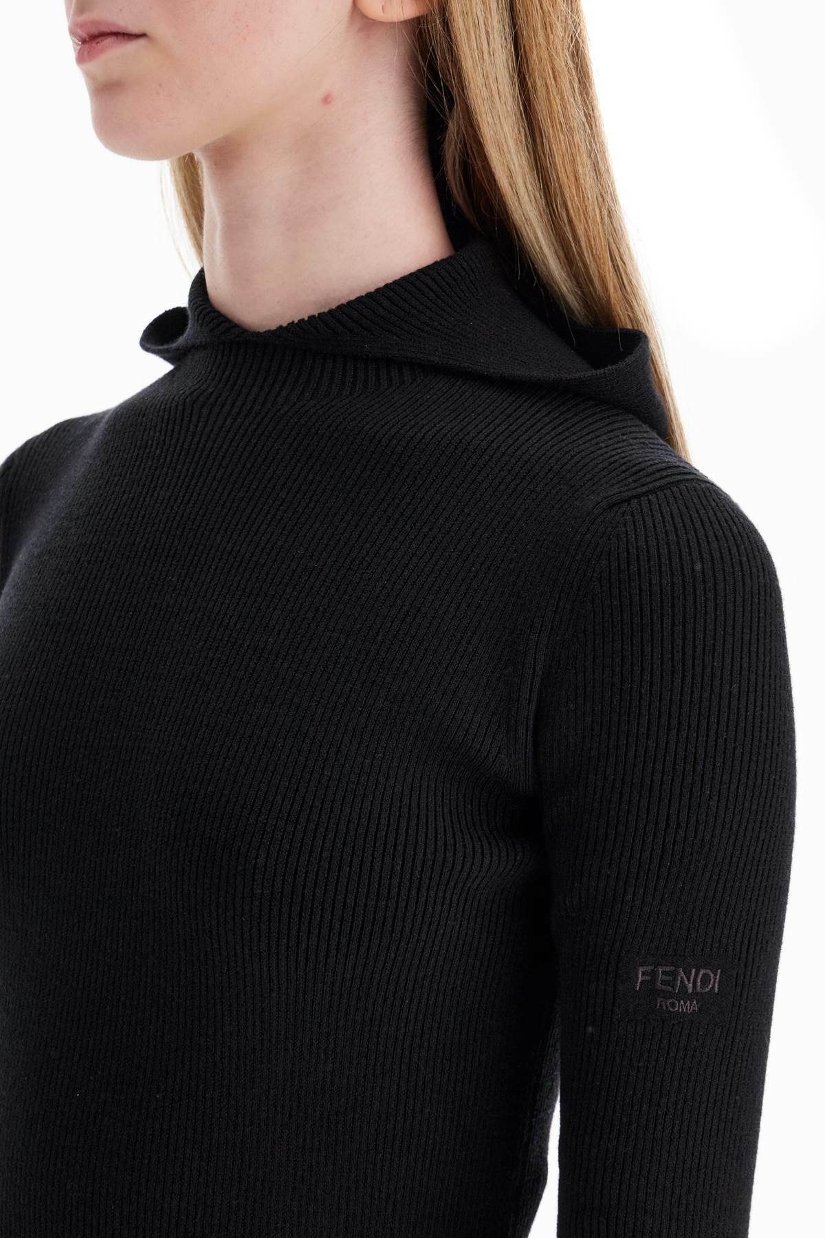 FENDI fitted mini dress with hood Black Fendi