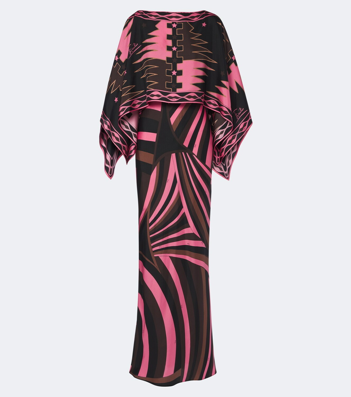 Pucci Iride caped silk twill gown