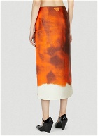Prada - Watercolour Split Skirt in Orange