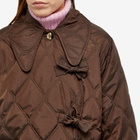 GANNI Women's Ripstop Quilt Asymmetric Jacket in Mole