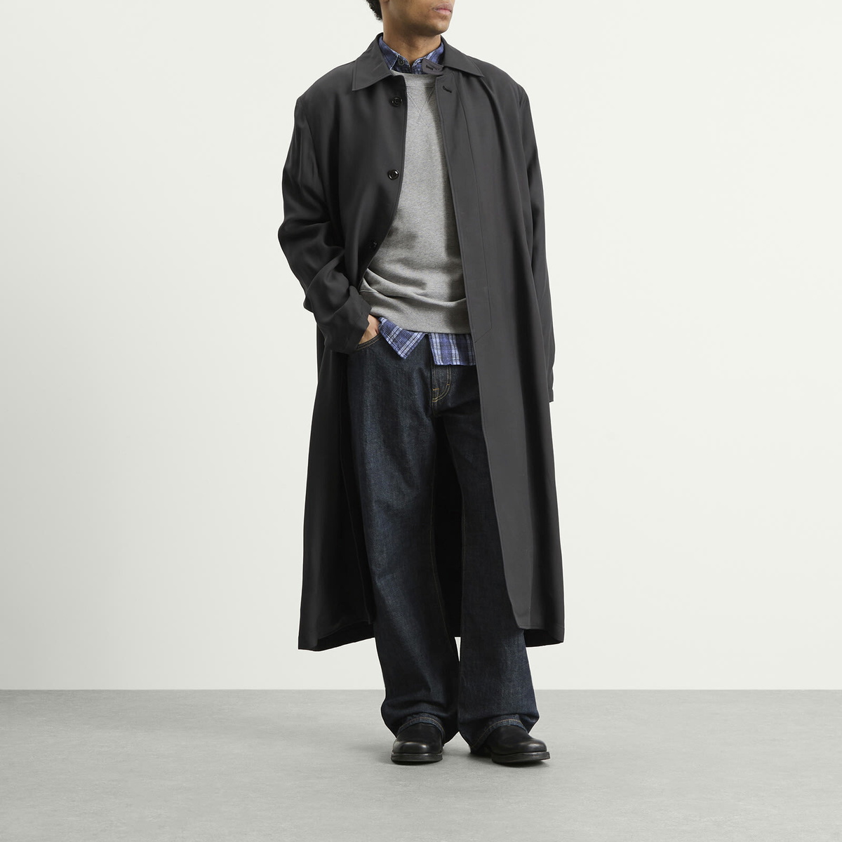 Our Legacy Men's Viscose Cloak Carcoat in Muted Lead