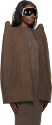 Rick Owens Brown Porterville Tec Cape Jacket