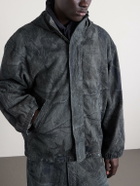 Balenciaga - Logo-Embroidered Distressed Printed Denim Hooded Jacket - Blue