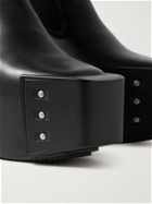 Rick Owens - Studded Leather Platform Chelsea Booots - Black