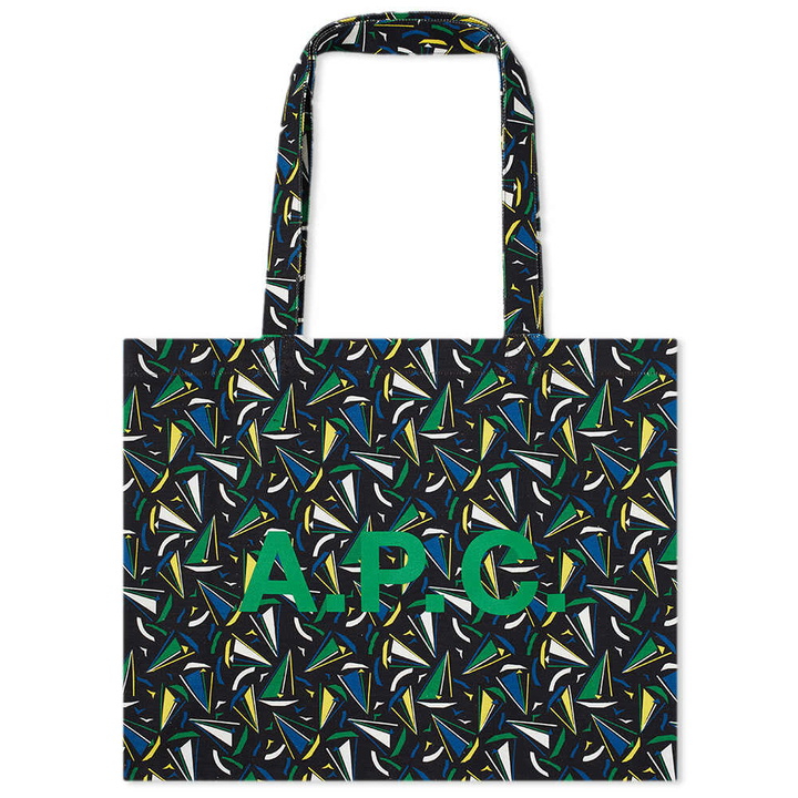 Photo: A.P.C. Diane Boat Print Shopping Bag in Black