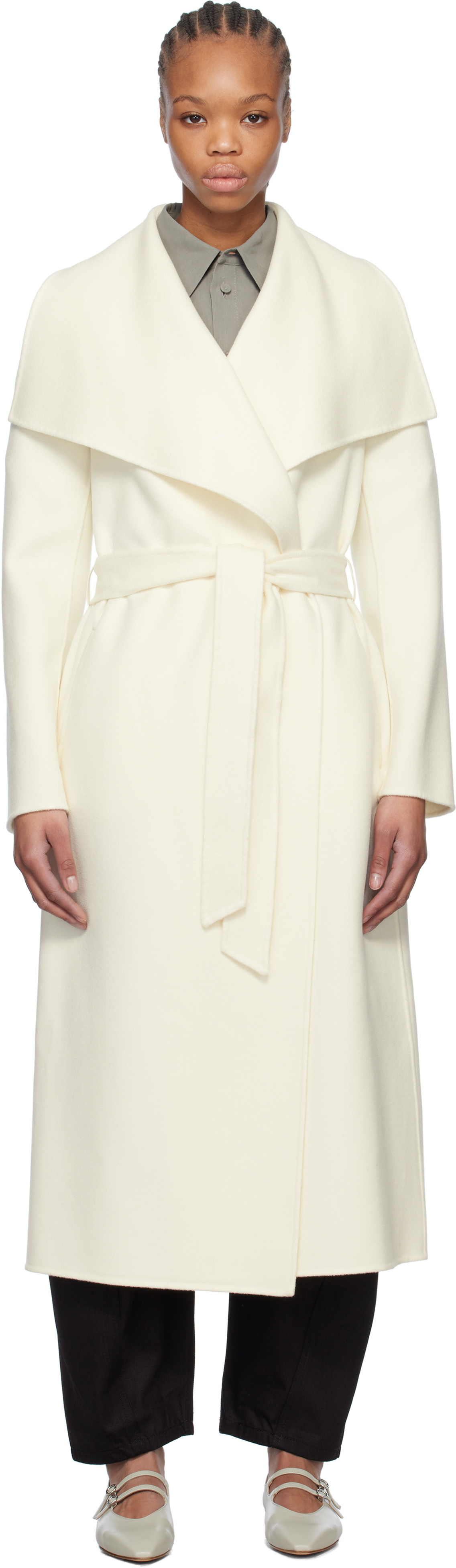 MACKAGE Off-White Mai-CN Double-Face Wool Wrap Coat