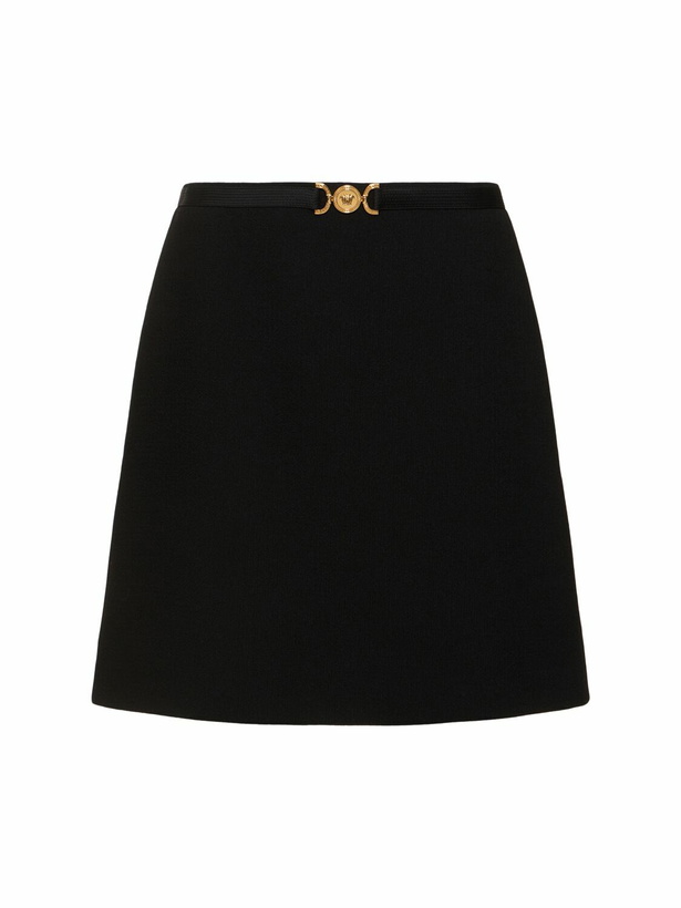 Photo: VERSACE Double Wool Crepe Midi Skirt