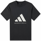 Adidas Basketball Logo T-Shirt in Black/Talc