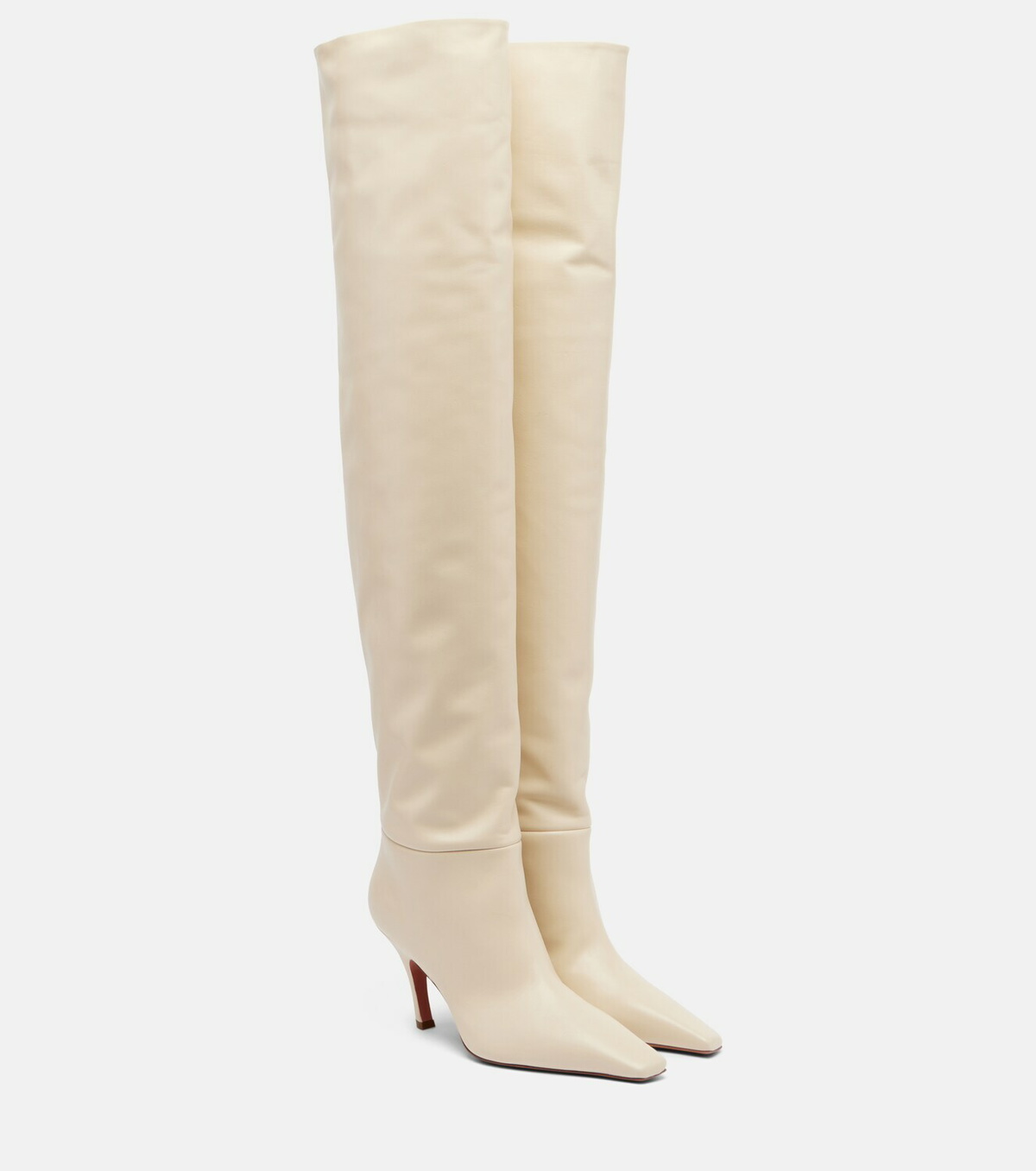 Amina Muaddi Jamie 80 leather over-the-knee boots