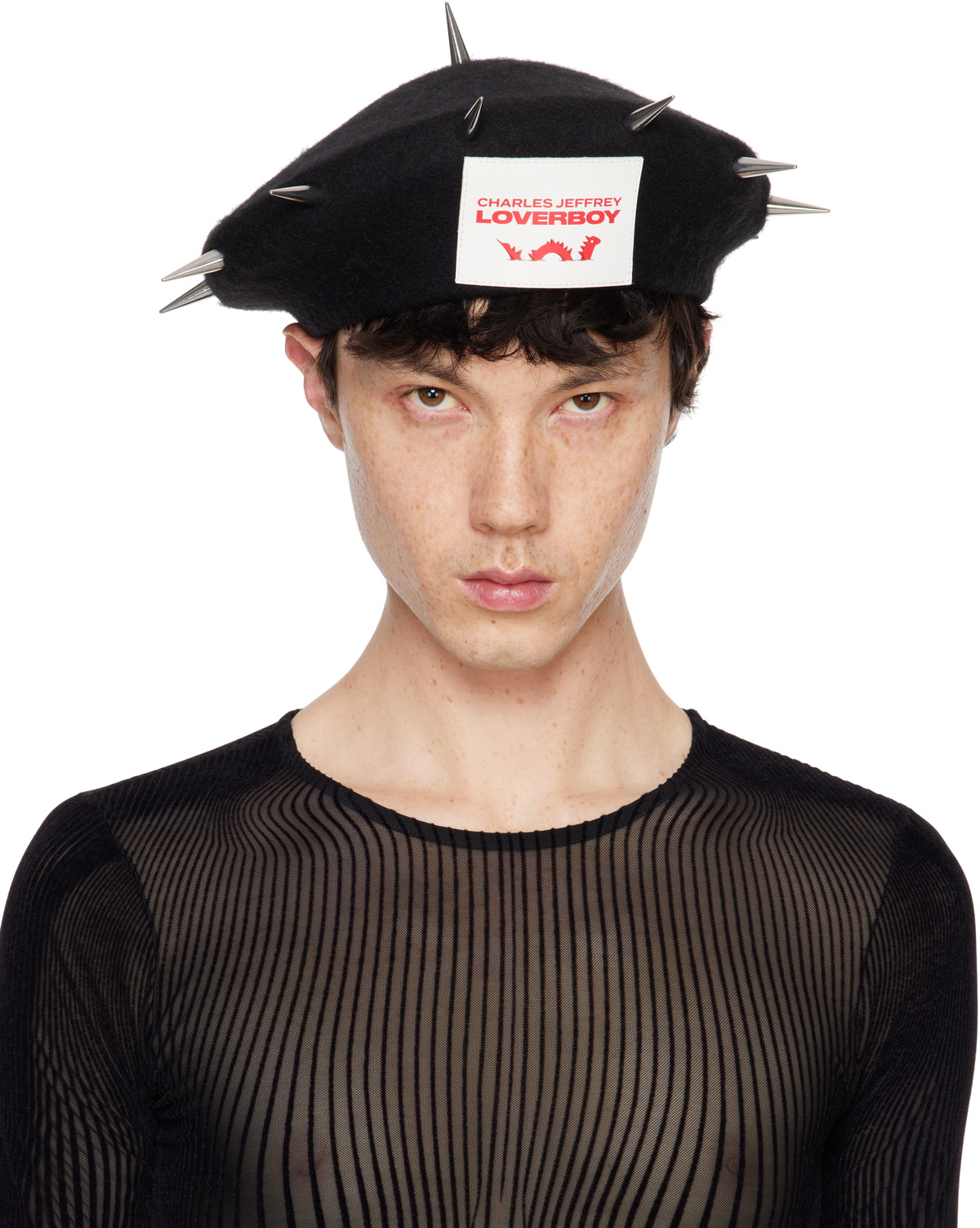 Charles Jeffrey LOVERBOY Black Spikey Beret Charles Jeffrey Loverboy