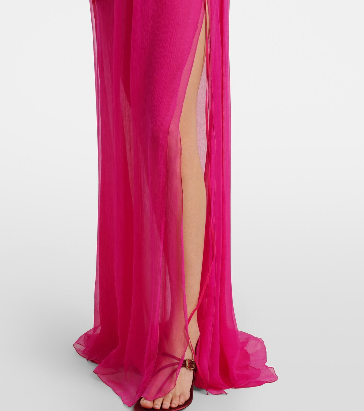 Nensi Dojaka Semi-sheer silk gown