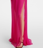 Nensi Dojaka Semi-sheer silk gown