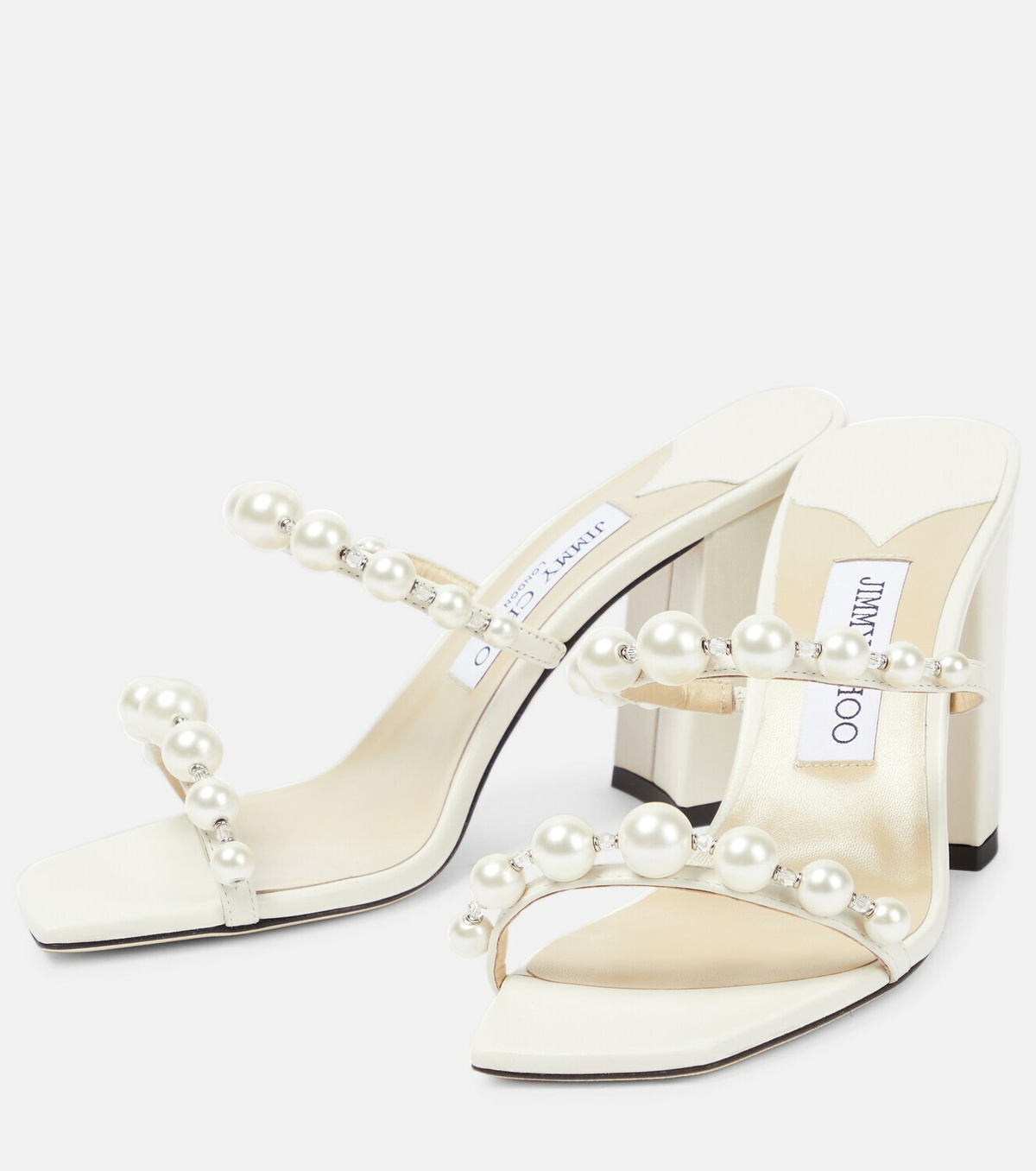 Jimmy Choo - Amara 85 embellished satin sandals