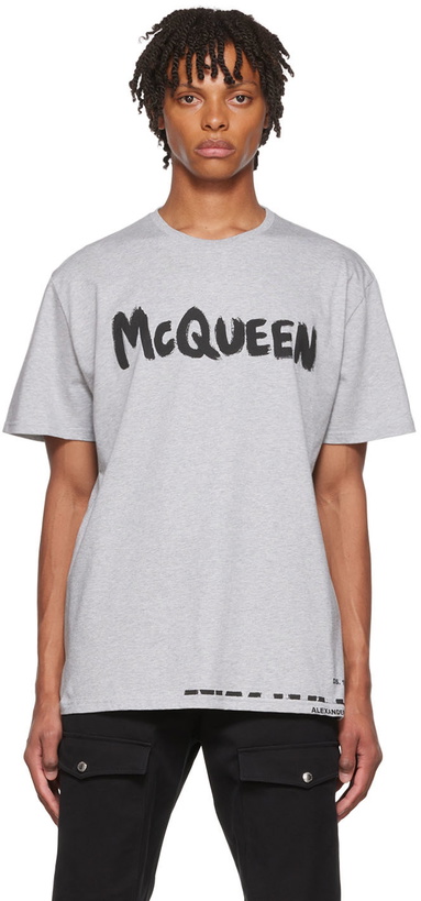 Photo: Alexander McQueen Gray Graffiti T-Shirt